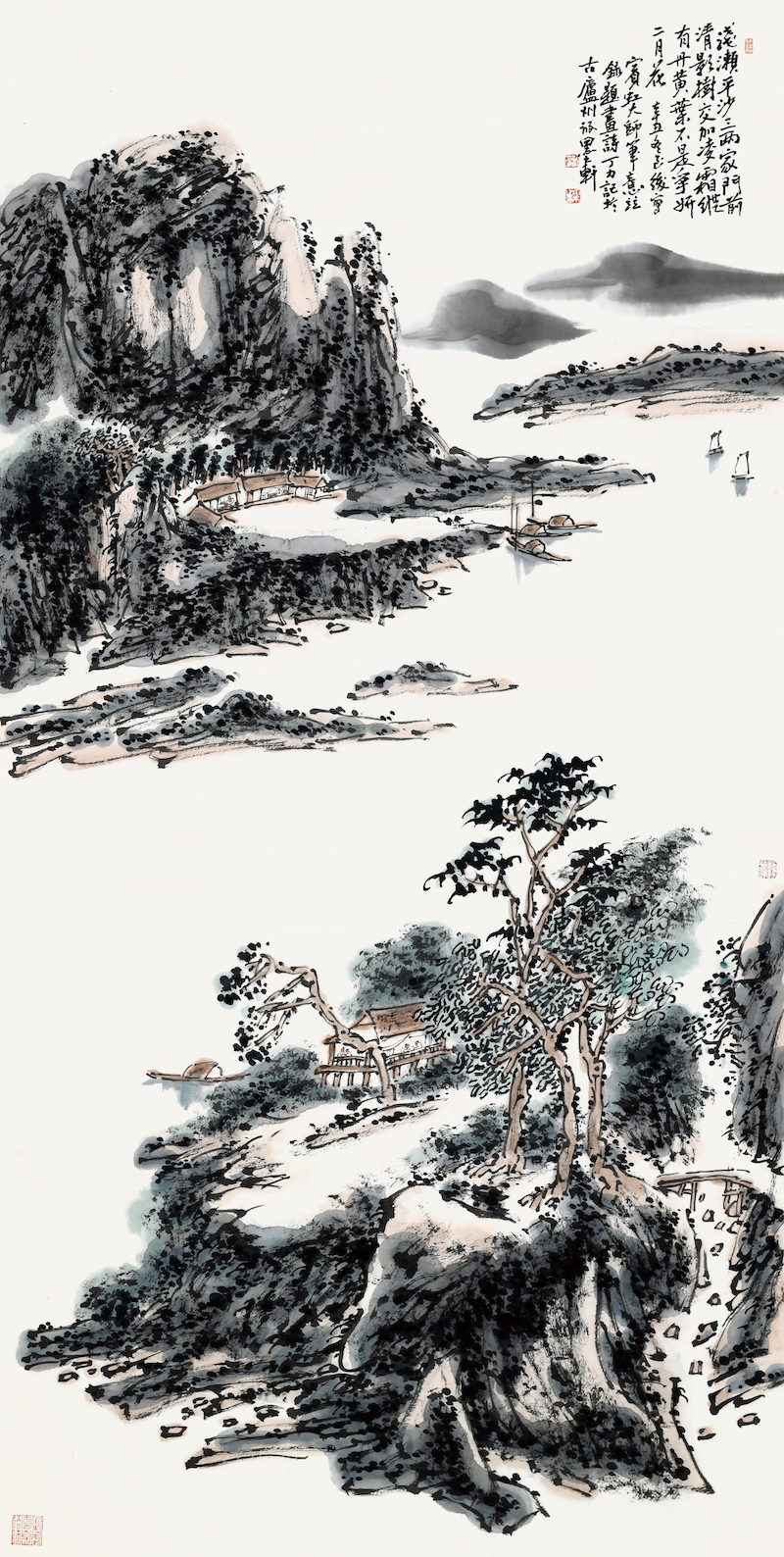 13、丁力 淺漱平沙  國畫 68cmx136cm.JPG