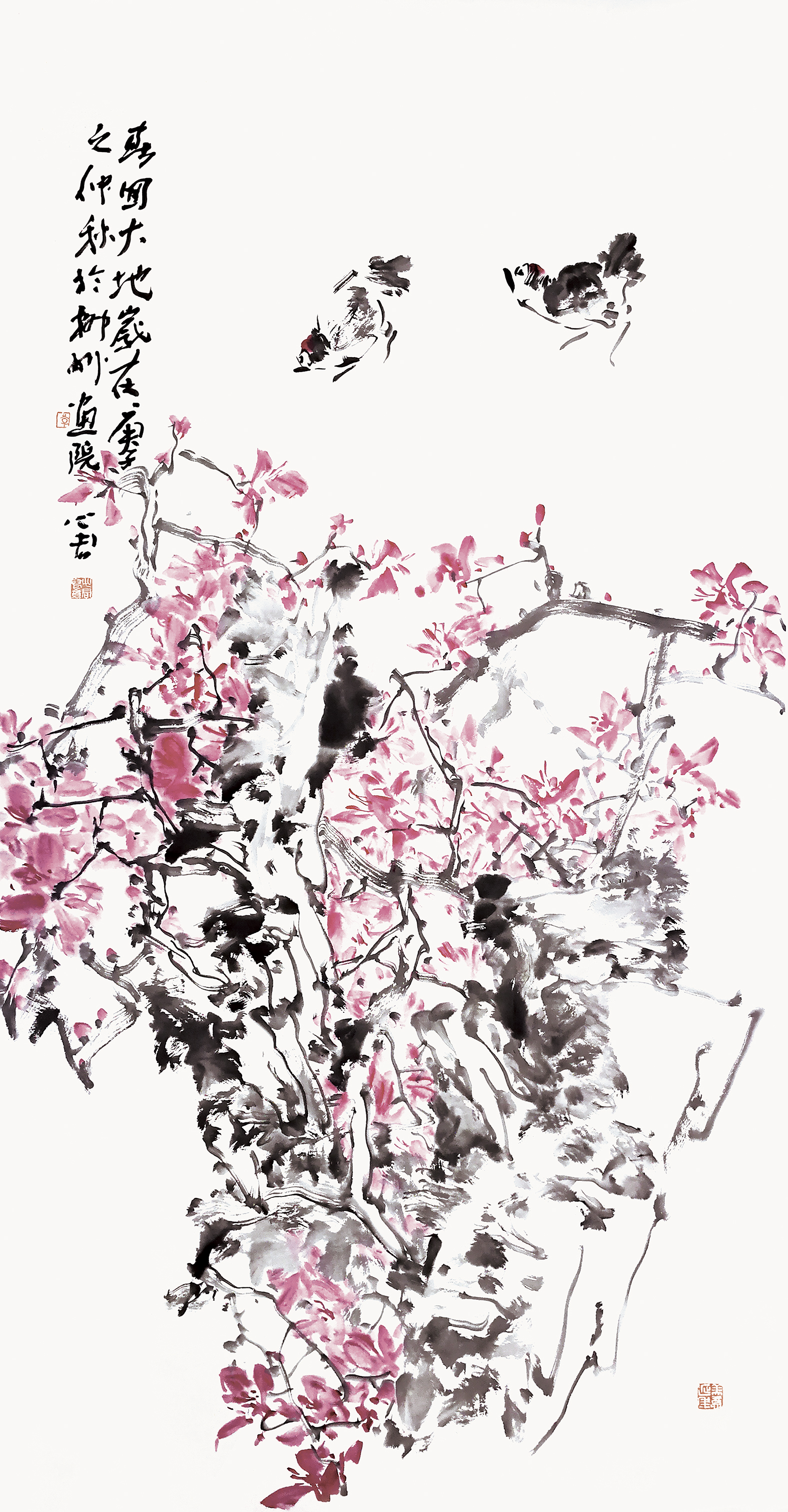 2、李心軍《春回大地》，2020年，中國畫136cmx68㎝.jpg